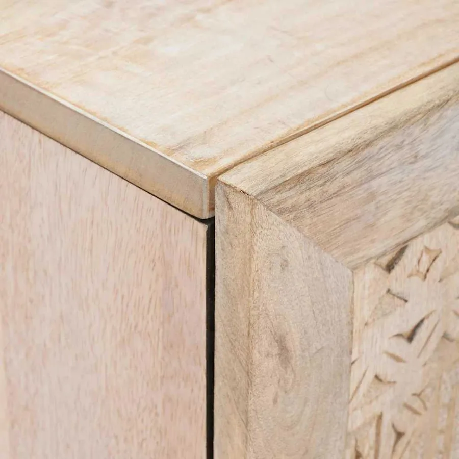 Buffet Blanc 60 x 33 x 75 cm bois de manguier massif - 6