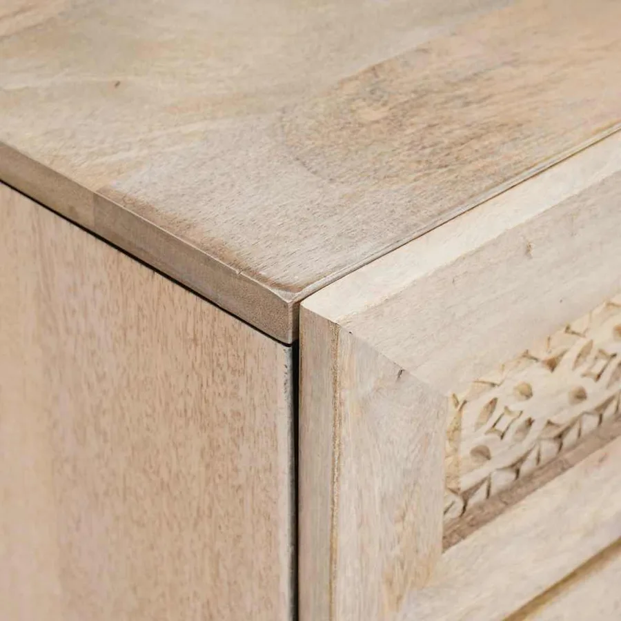 Table de chevet Blanc 50 x 33 x 60 cm Bois d'ingénierie - 6