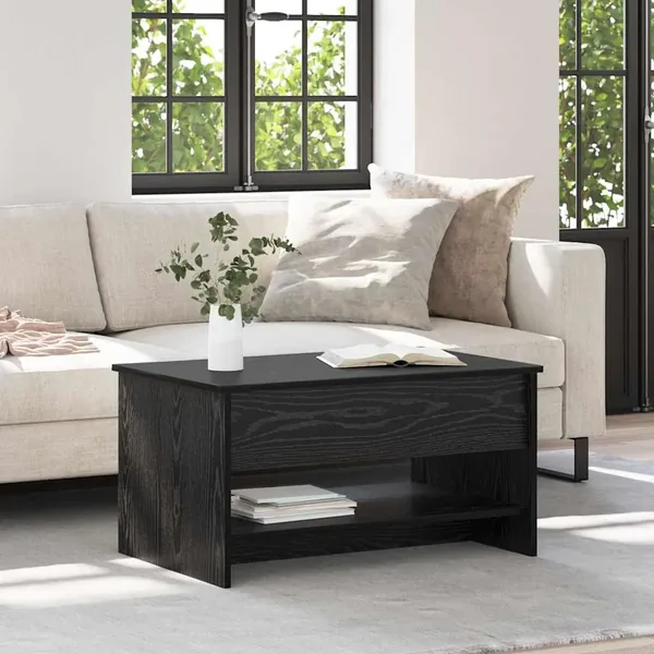 Table basse Chêne noir 80 x 50,5 x 41,5 cm Bois d'ingénierie