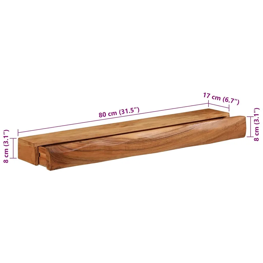 Étagères murales 2 pcs 80x17x8 cm bois massif d'acacia - 12