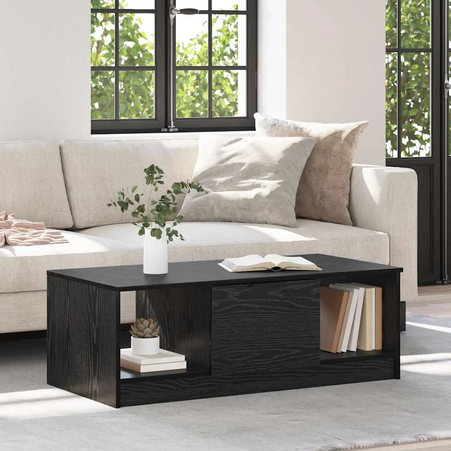 Table basse Chêne noir 102 x 50 x 36cm Bois d'ingénierie