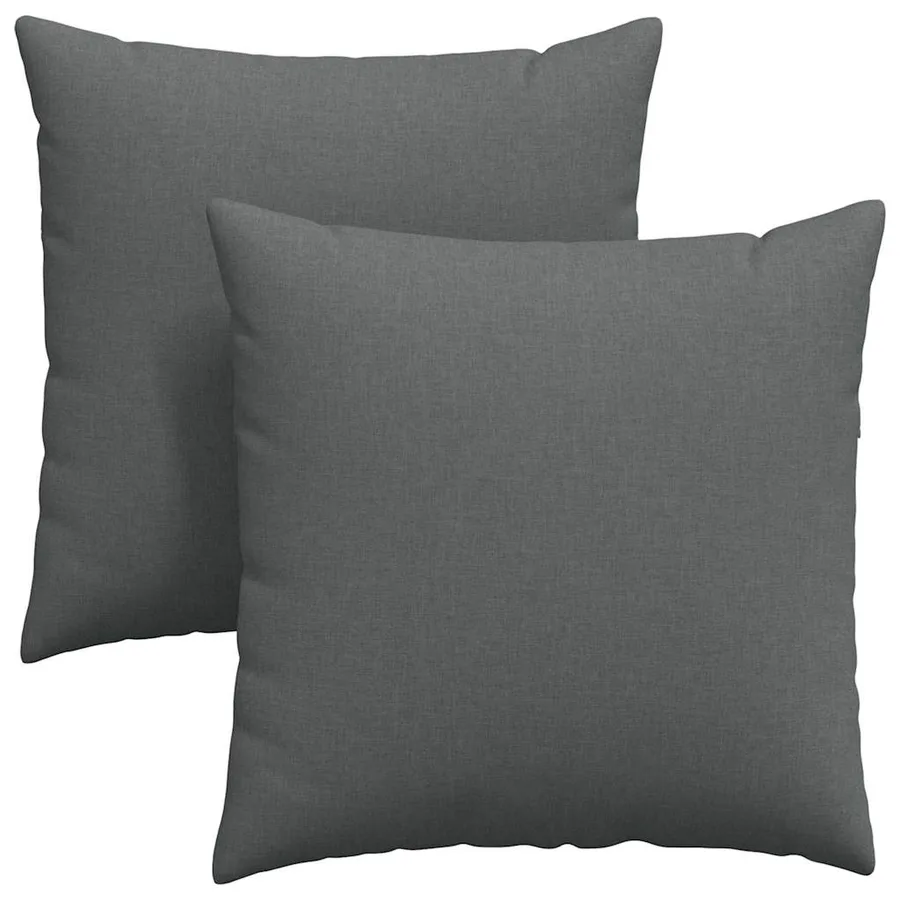 Coussins de canapé 2 pcs Gris foncé 80 x 80 cm tissu - 2