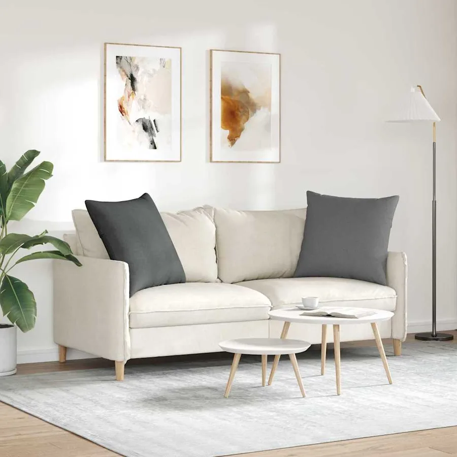 Coussins de canapé 2 pcs Gris foncé 80 x 80 cm tissu - 4