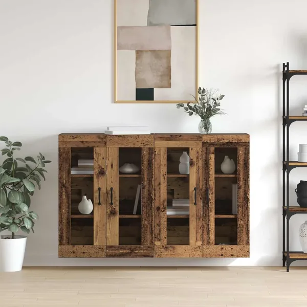 Armoires Murailles 2 pcs Bois ancien 69,5 x 34 x 90 cm