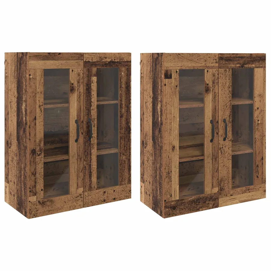 Armoires Murailles 2 pcs Bois ancien 69,5 x 34 x 90 cm - 2