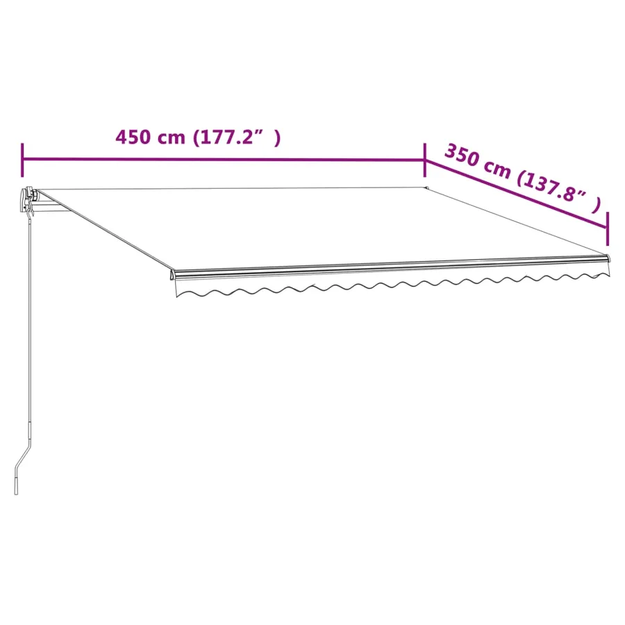 Auvent rétractable automatique 450x350 cm Crème - 8