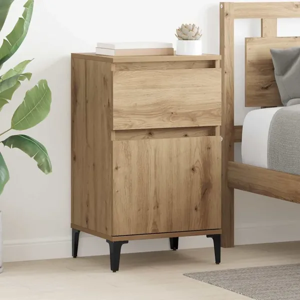 Cabinet de chevet 2 pc Chêne artisanal 40 x 35 x 70 cm