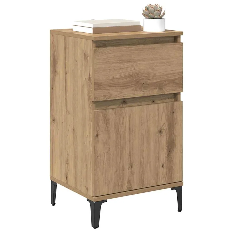 Cabinet de chevet 2 pc Chêne artisanal 40 x 35 x 70 cm - 3