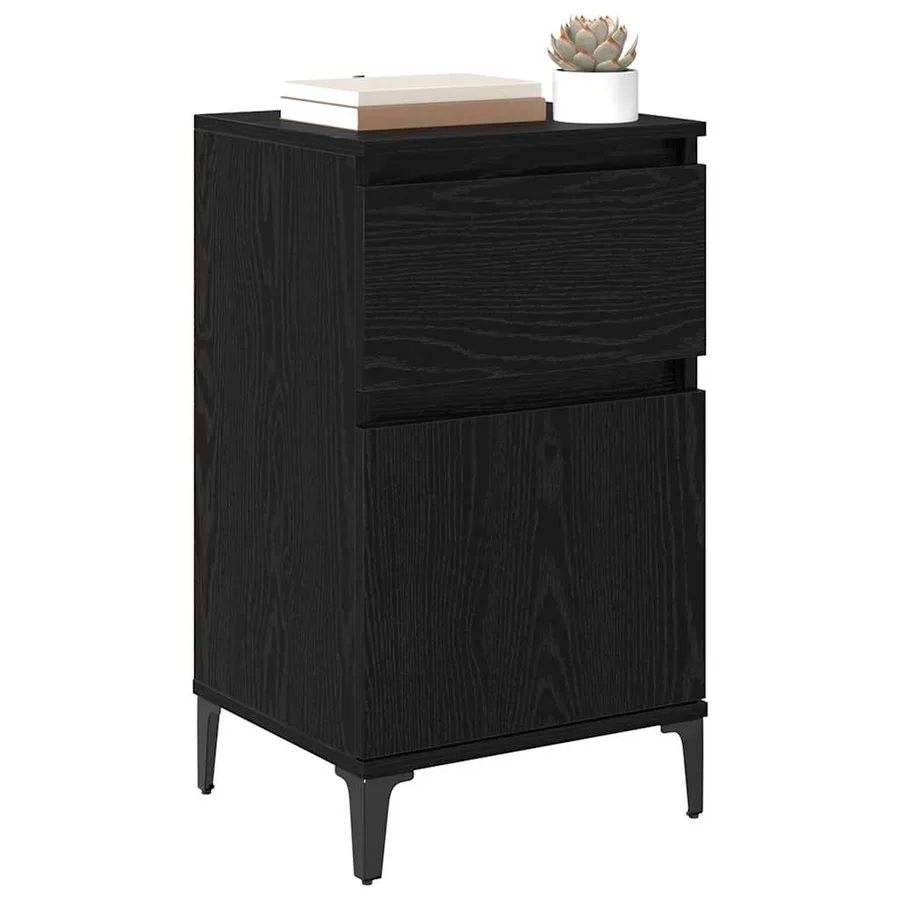 Cabinet de chevet avec tiroir 2 pcs Chêne noir 40 x 35 x 70 cm - 3