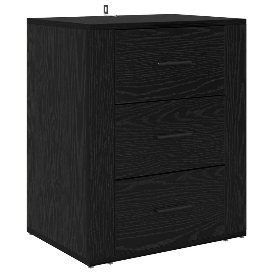 Cabinet de chevet Chêne noir 35 x 50 x 60 cm Bois d'ingénierie - 2