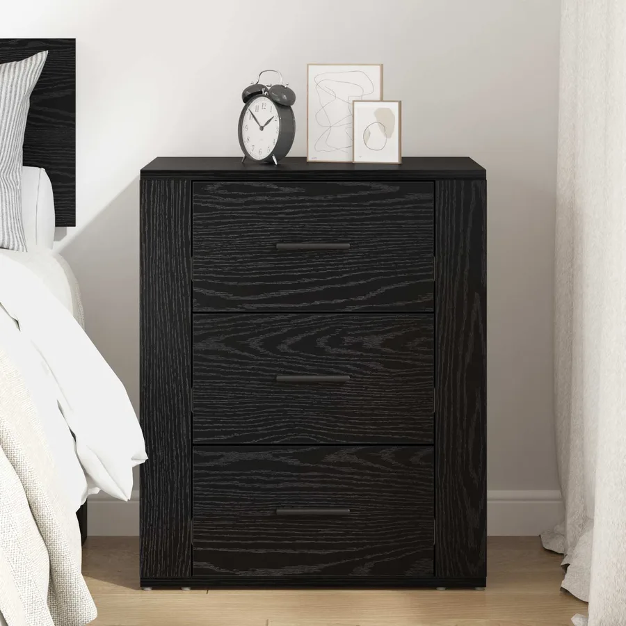 Cabinet de chevet Chêne noir 35 x 50 x 60 cm Bois d'ingénierie - 4