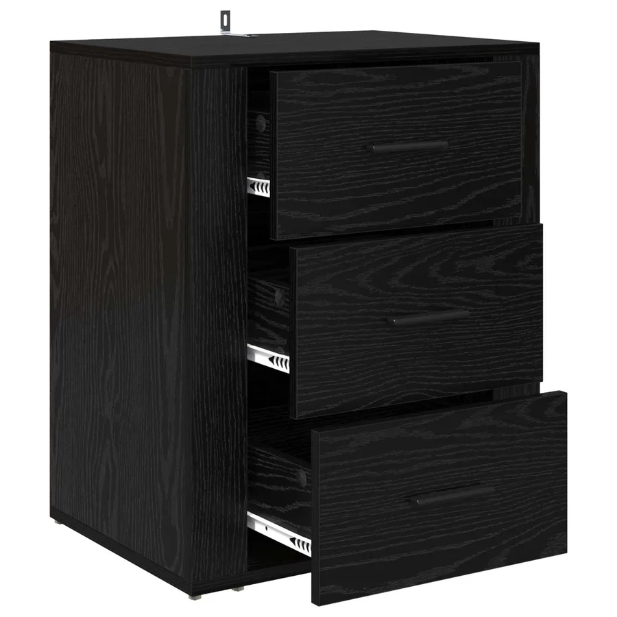 Cabinet de chevet Chêne noir 35 x 50 x 60 cm Bois d'ingénierie - 5