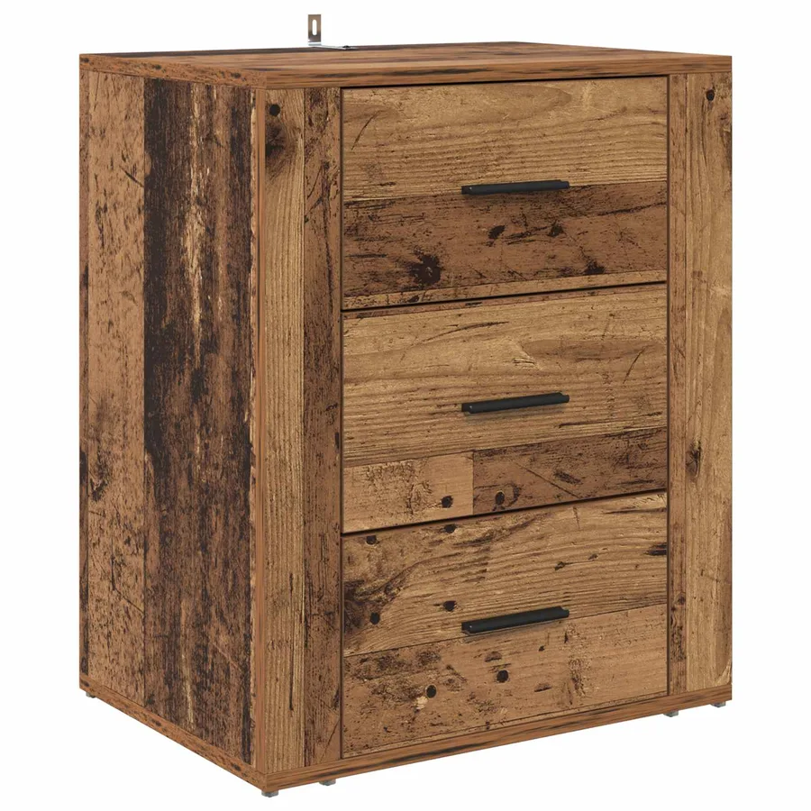 Cabinet de chevet Bois ancien 35 x 50 x 60 cm Bois d'ingénierie - 2