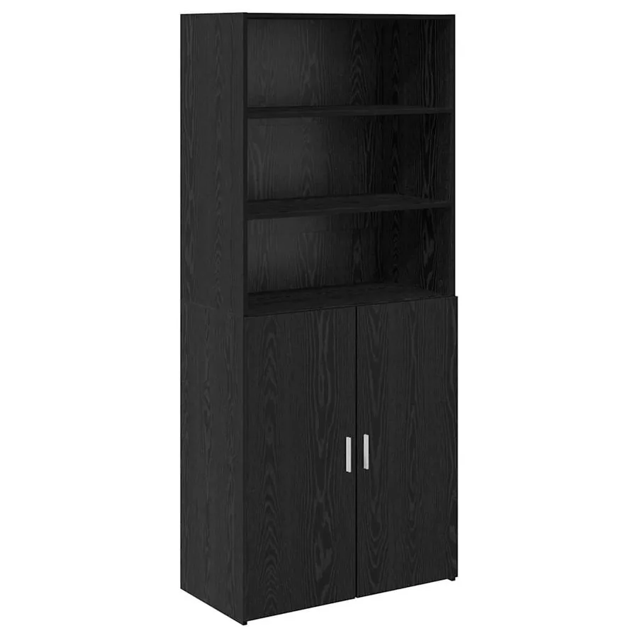 Haut Armoire Chêne noir 80 x 42,5 x 185 cm Bois d'ingénierie - 2
