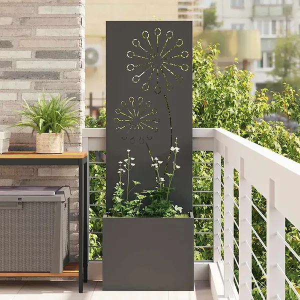Écran de confidentialité de jardin Fretwork Noir 50 x 150 cm