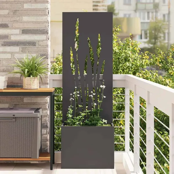 Écran de confidentialité de jardin Fretwork Noir 50 x 150 cm
