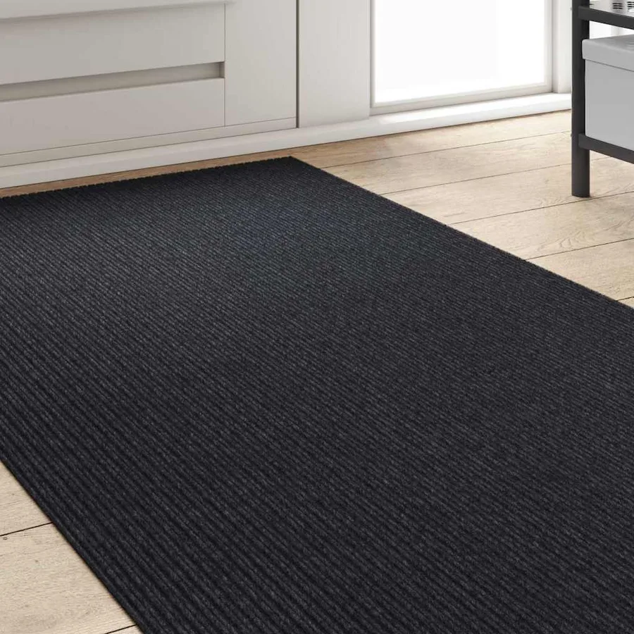Tapis Couloir Anthracite 80 x 250 cm tissu - 3