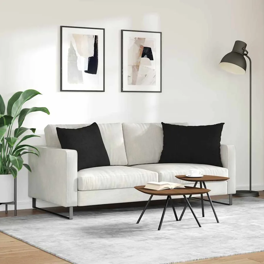 Coussins de canapé 2 pcs Noir 70 x 50 cm tissu - 4