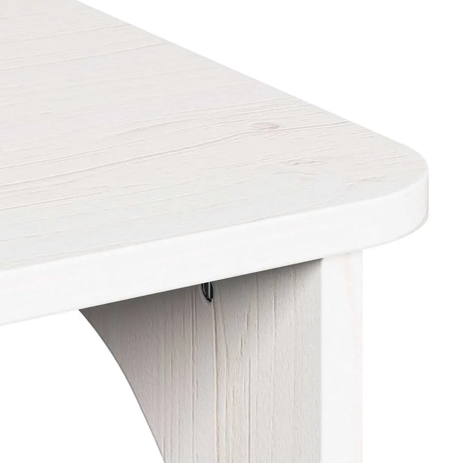 Table basse Blanc 80 x 50 x 31 cm Bois massif en pin - 10