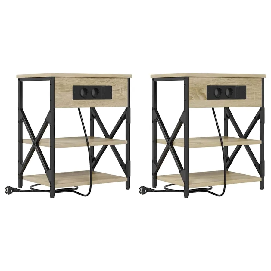 Cabinet de chevet 2 pcs Chêne Sonoma 41 x 31 x 51 cm - 2