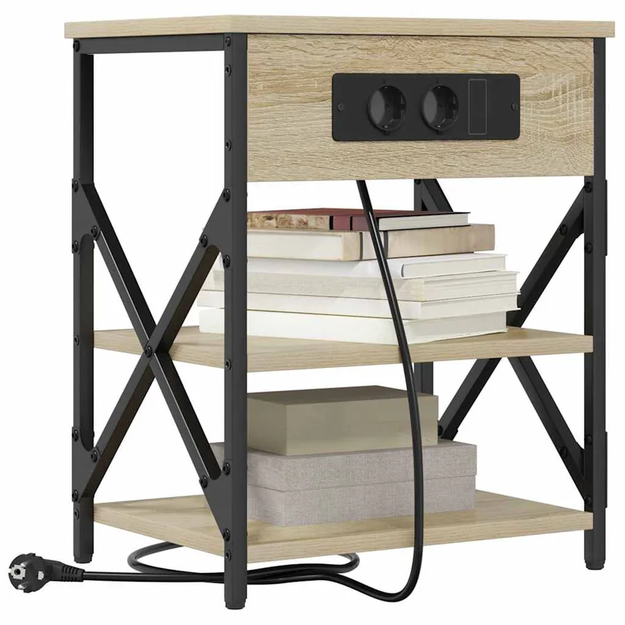 Cabinet de chevet 2 pcs Chêne Sonoma 41 x 31 x 51 cm - 3