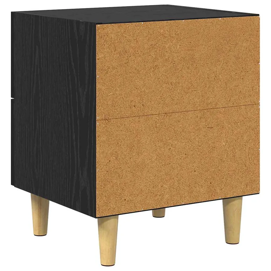 Armoire de lit avec tiroir 2 pcs Chêne noir 40 x 35 x 47.5cm - 9