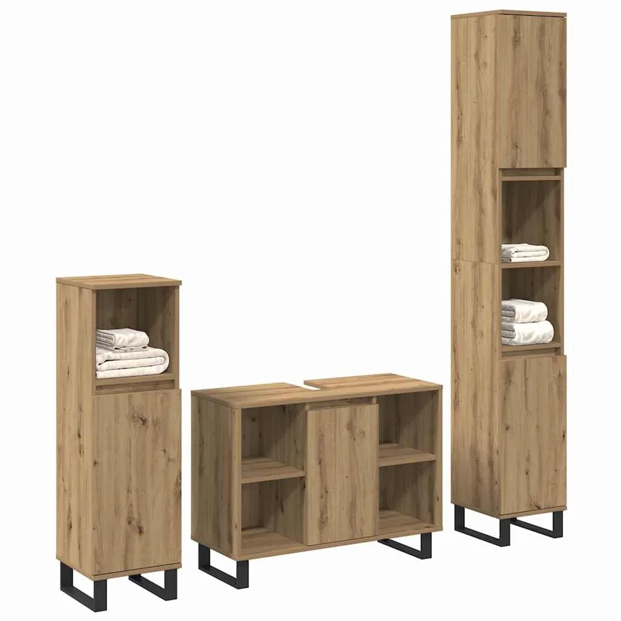 Ensemble de mobilier de salle de bain 3 pc Marron - 2
