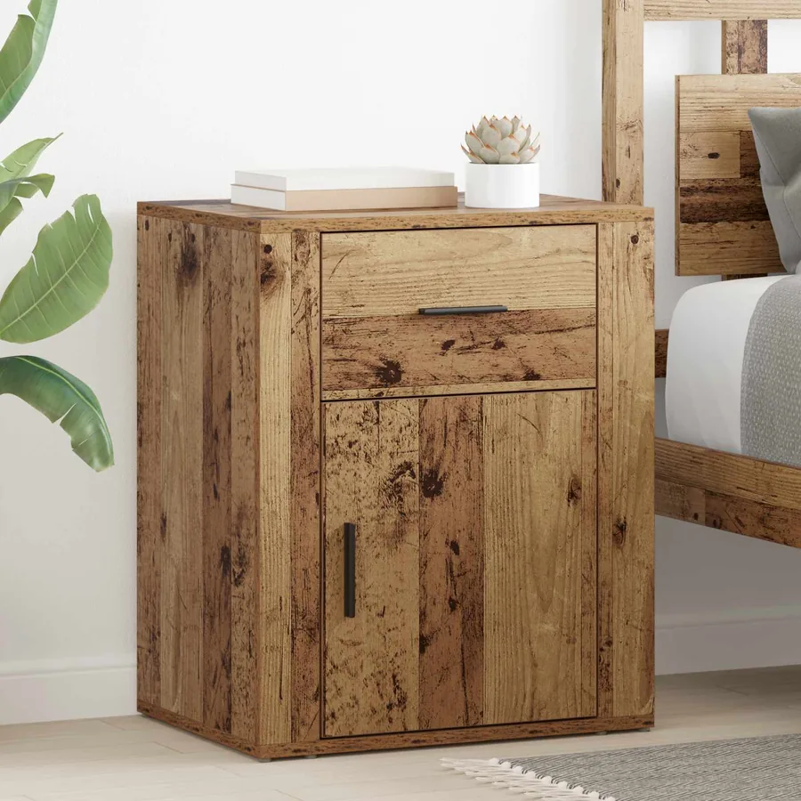 Cabinet de chevet Bois ancien 35 x 50 x 60 cm Bois d'ingénierie