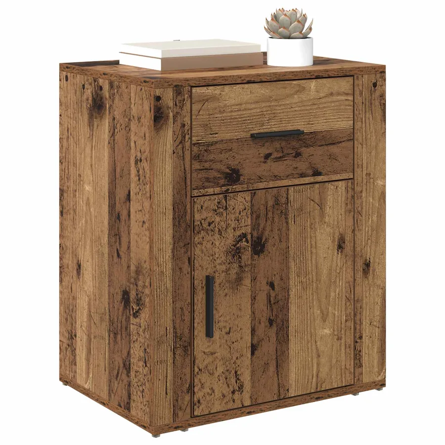 Cabinet de chevet Bois ancien 35 x 50 x 60 cm Bois d'ingénierie - 3