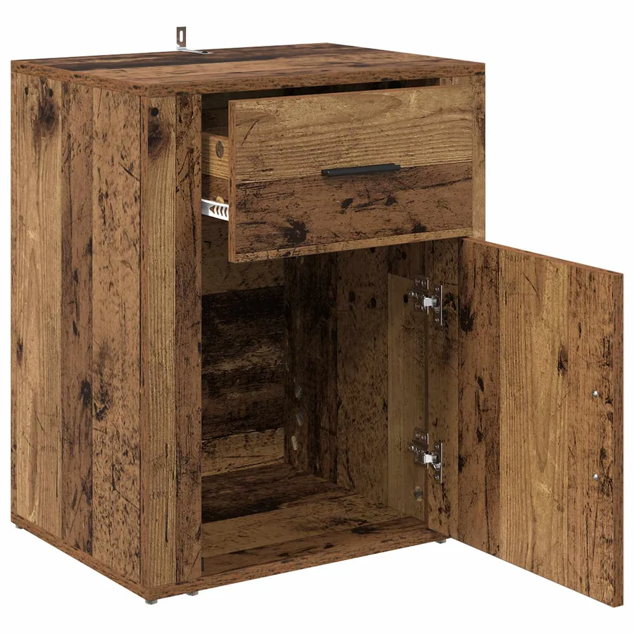 Cabinet de chevet Bois ancien 35 x 50 x 60 cm Bois d'ingénierie - 5