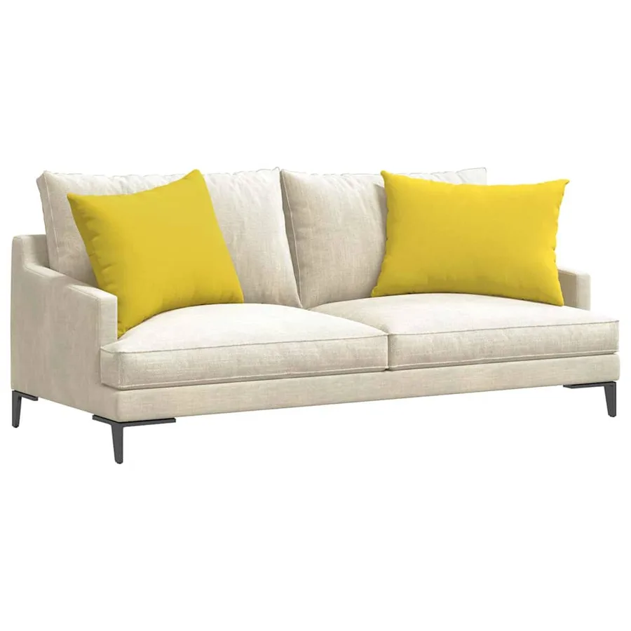 Coussins de canapé 2 pcs Jaune clair 70 x 50 cm tissu - 3