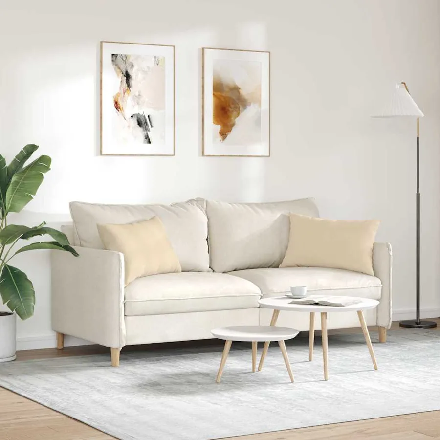 Coussins de canapé 2 pcs Crème 60 x 40 cm tissu - 4