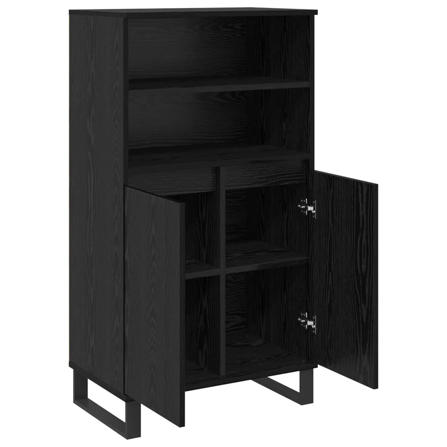 Haut Armoire Noir 60 x 36 x 110 cm Bois d'ingénierie - 5