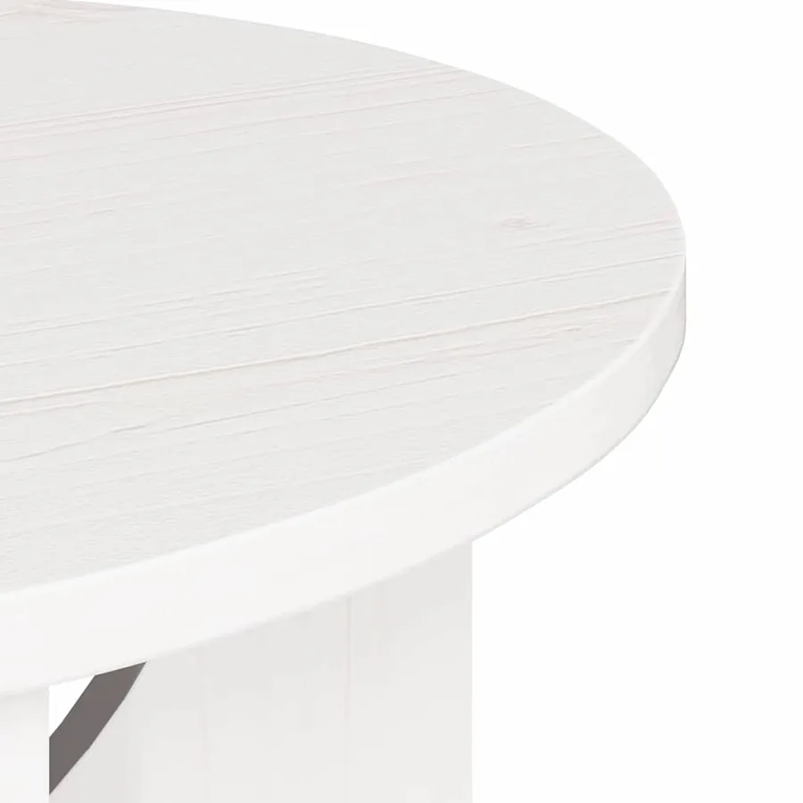 Table basse Blanc 50 x 50 x 35 cm Bois massif en pin - 10