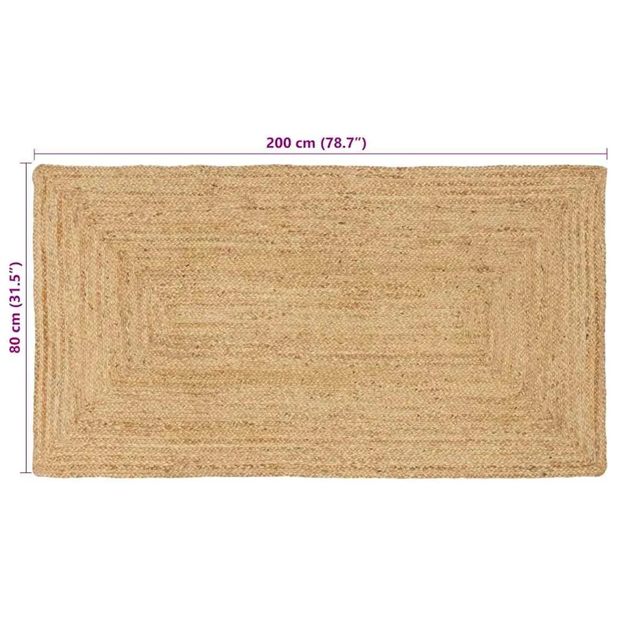 Tapis de surface Naturel 80 x 200 cm Jute - 8