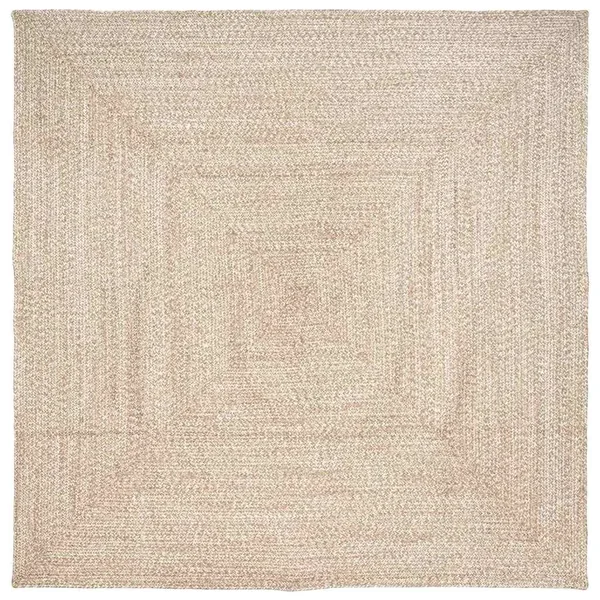 Tapis de surface Naturel et Blanc 240 x 240 cm Jute