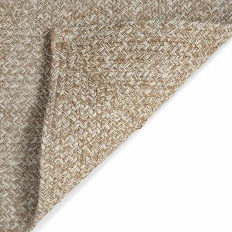 Tapis de surface Naturel et Blanc 240 x 240 cm Jute - 6