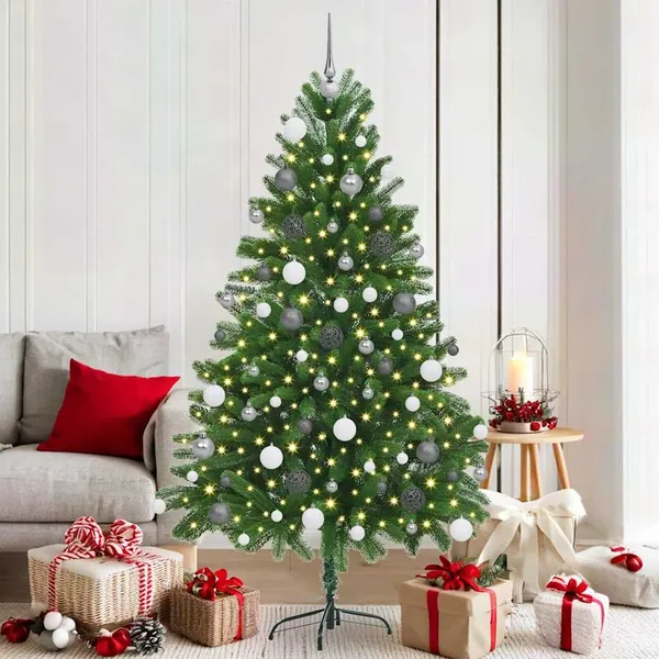 Sapin de Noël avec 300 LED avec support Vert 180 cm PE