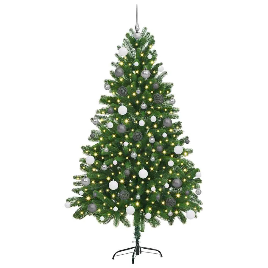 Sapin de Noël avec 300 LED avec support Vert 180 cm PE - 2