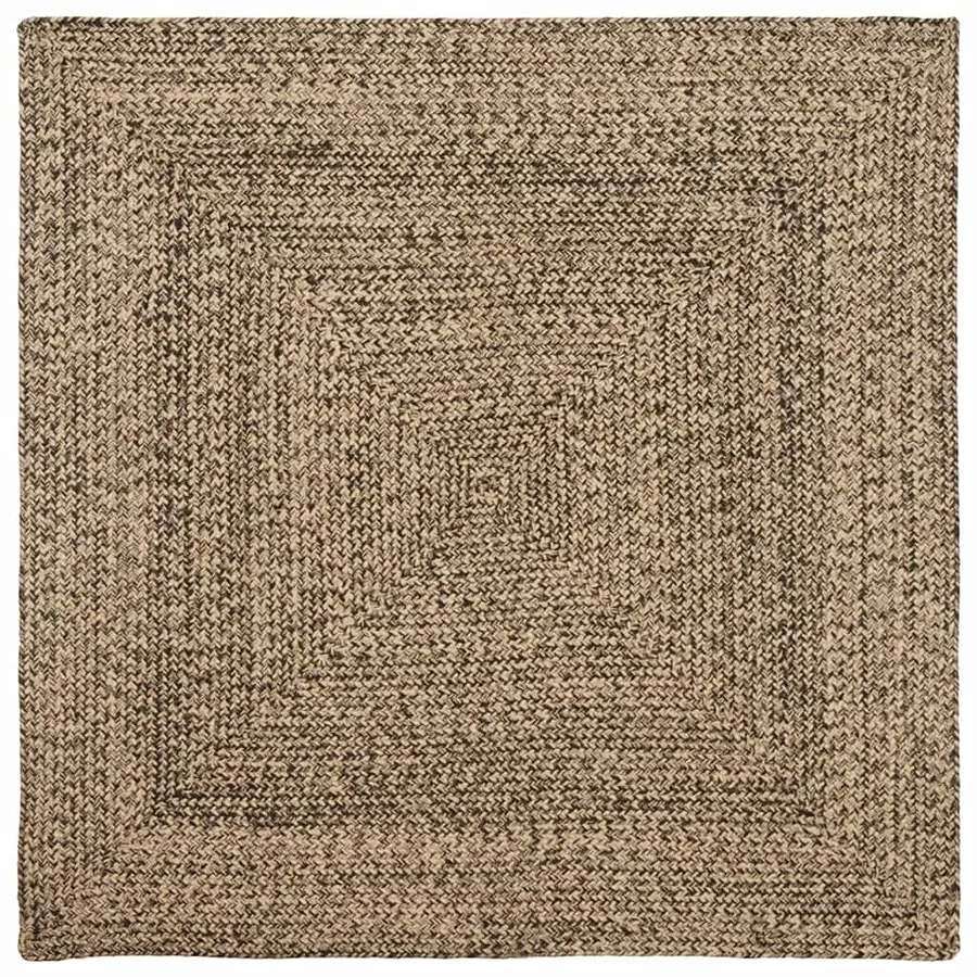 Tapis de surface Naturel et noir 160 x 160 cm Jute