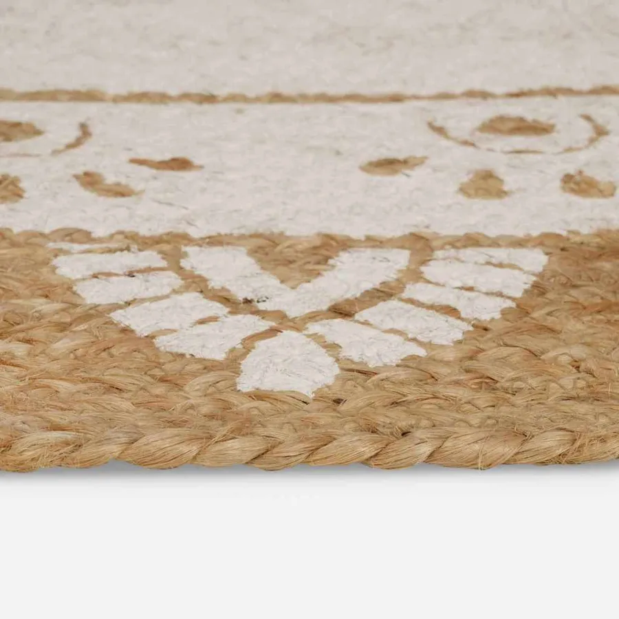 Tapis de surface Naturel avec impression blanche 152 x 245 cm - 5