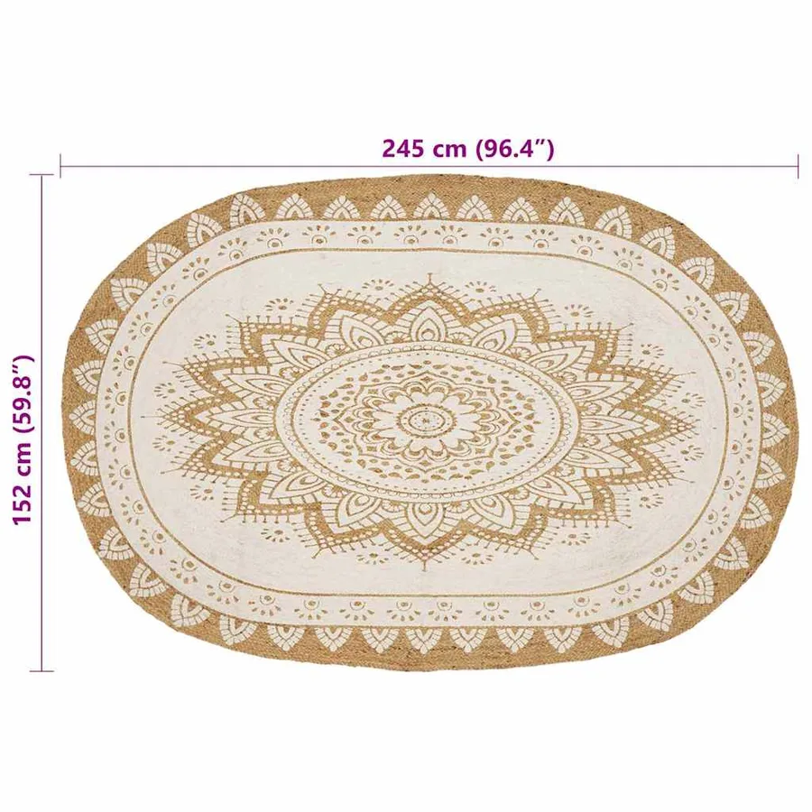 Tapis de surface Naturel avec impression blanche 152 x 245 cm - 7