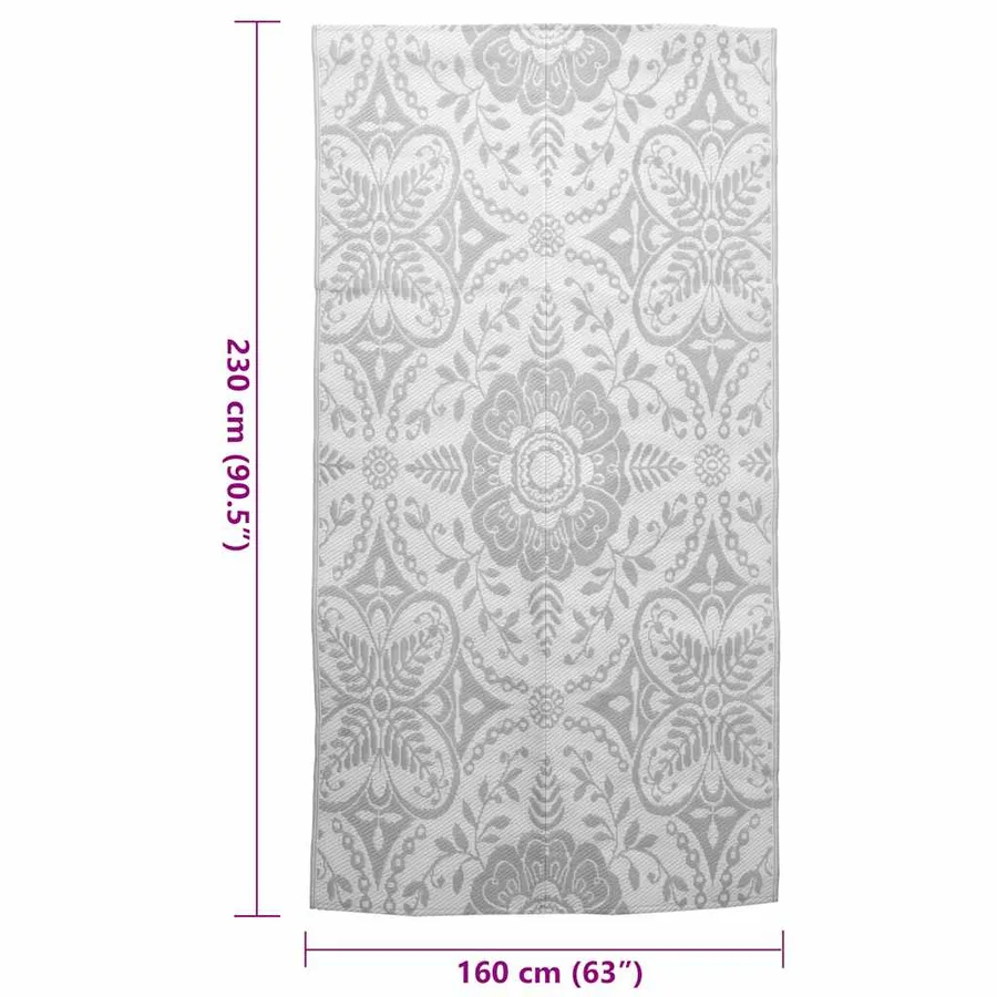 ARAKIL Outdoor Rug Light Grey 160x230 cm PP - 7
