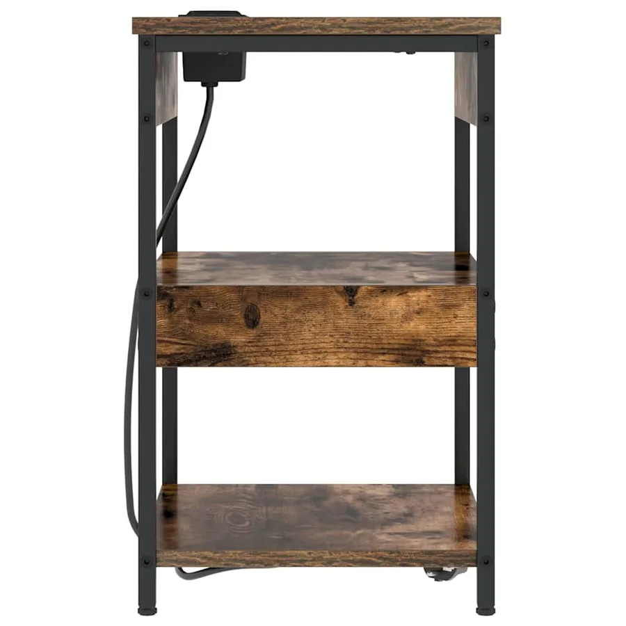 Cabinet de chevet Chêne fumé 41 x 31 x 51 cm Bois d'ingénierie - 6