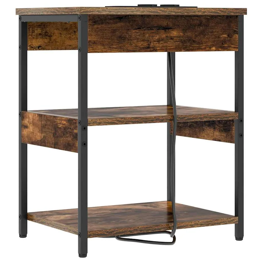 Cabinet de chevet Chêne fumé 41 x 31 x 51 cm Bois d'ingénierie - 7