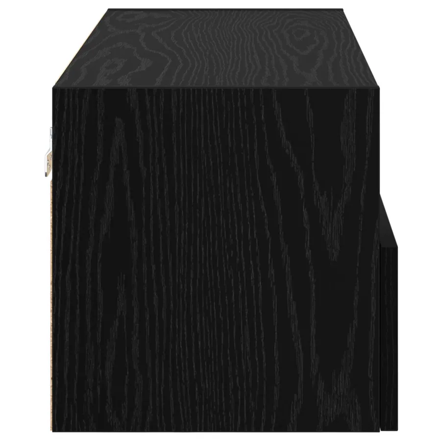 Meuble TV mural Chêne noir 80 x 30 x 30 cm Bois d'ingénierie - 7