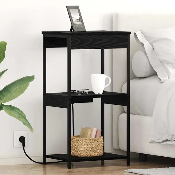 Cabinet de chevet Chêne noir 41 x 31 x 76 cm Bois d'ingénierie