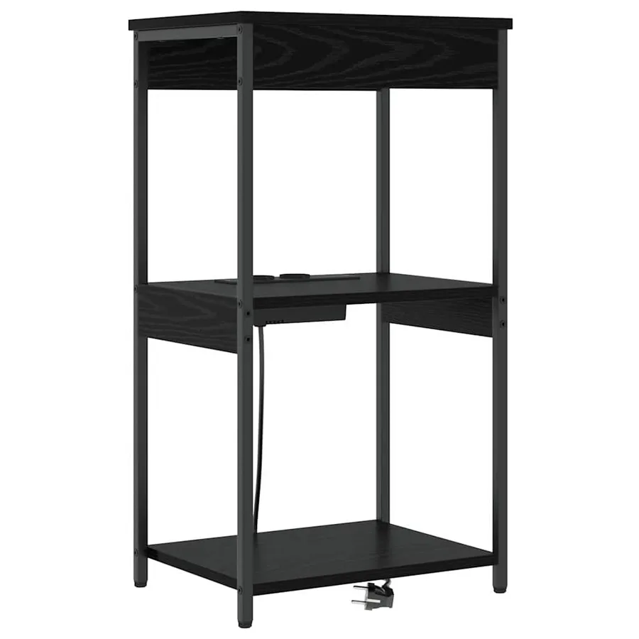 Cabinet de chevet Chêne noir 41 x 31 x 76 cm Bois d'ingénierie - 2