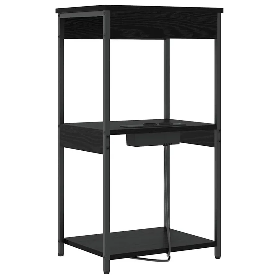 Cabinet de chevet Chêne noir 41 x 31 x 76 cm Bois d'ingénierie - 7