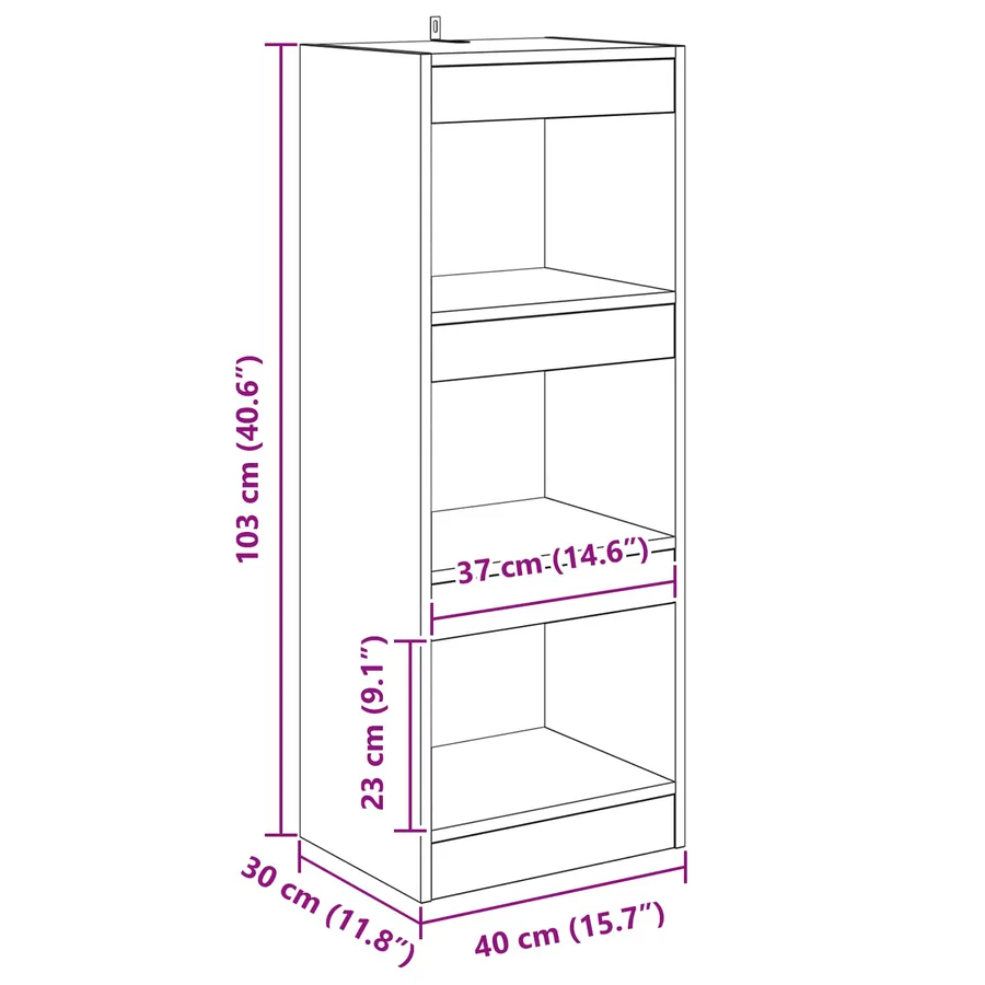 Bibliothèque Bois ancien 40 x 30 x 103 cm Bois d'ingénierie - 11